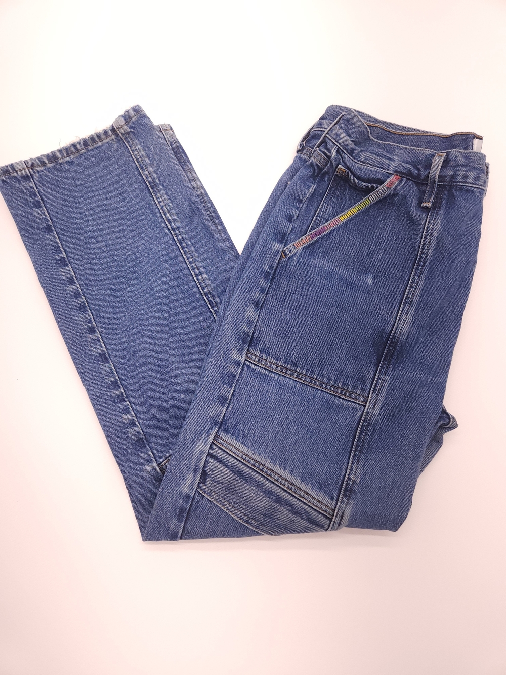 AGOLDE Carpenter Utility Jeans Women's 29 High Rise Straight Leg Patchwork Denim